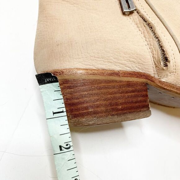 Sam Edelman Shoes Petty Leather Boot Beige Nubuck Ankle Boots Women’s Size 8.5 M - Picture 10 of 13